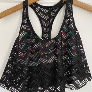 Black mesh tankini